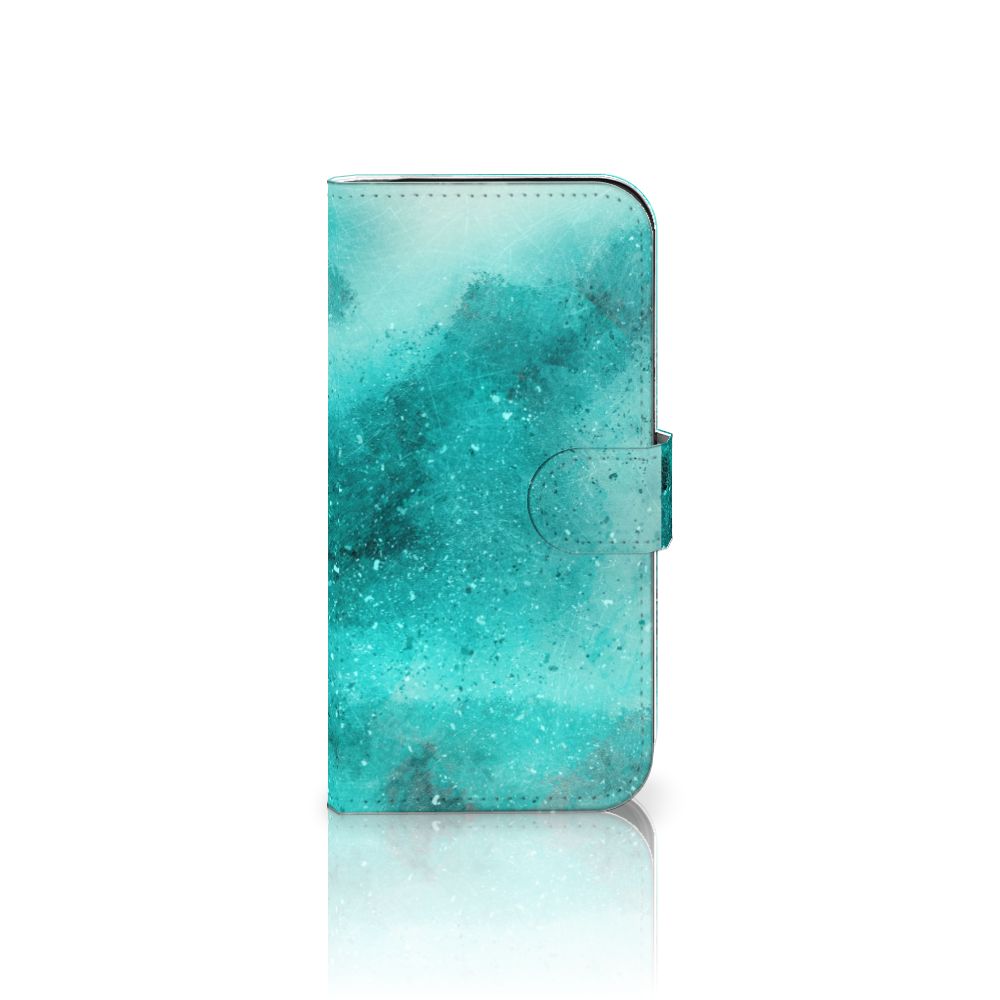 Apple iPhone 16 Pro Hoesje iPhone 16 Pro Painting Blue design blauw aanzicht