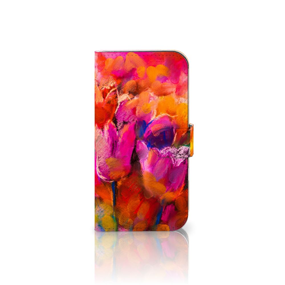 Hoesje iPhone 16 Tulips telefoon hoesje tulpen kleurrijk artistiek aanzicht