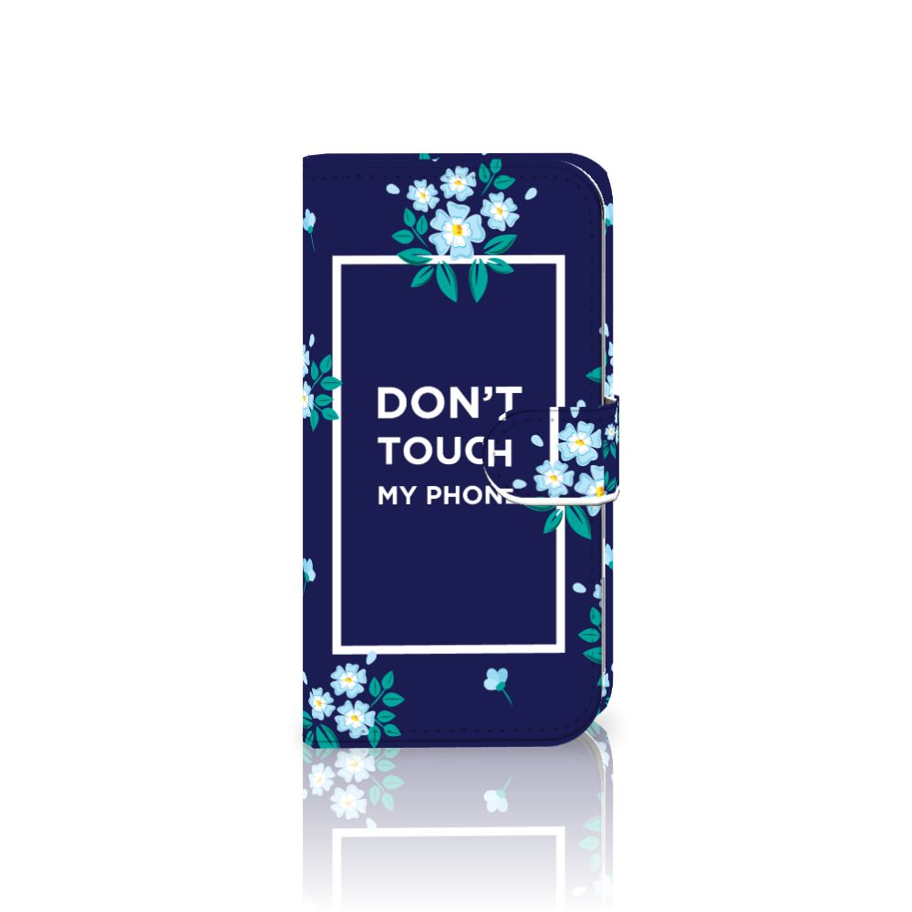 Hoesje iPhone 16 Vogel hoesje met pasjes bloemen design vooraanzicht