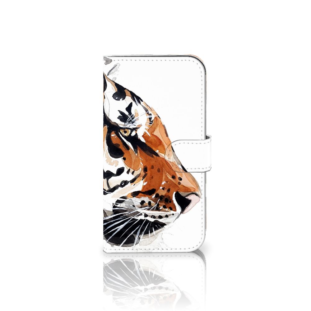 Apple iPhone 16 hoesje Watercolor Tiger zijaanzicht