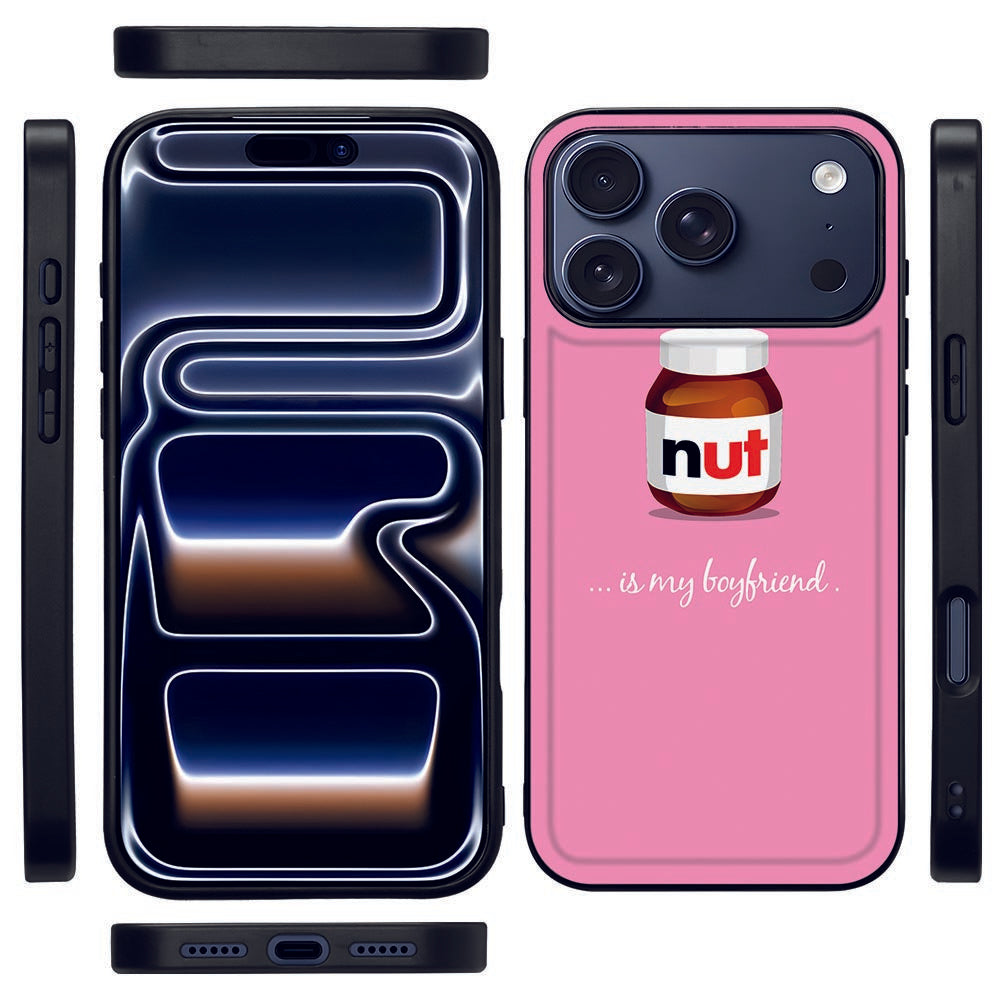Hoesje iPhone 17 Pro Max Nut Boyfriend Zwart TPU Randen ontwerp voorkant en zijkanten