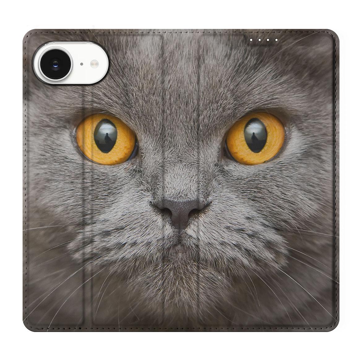 Hoesje maken Apple iPhone 16e Britse Korthaar kat detail front