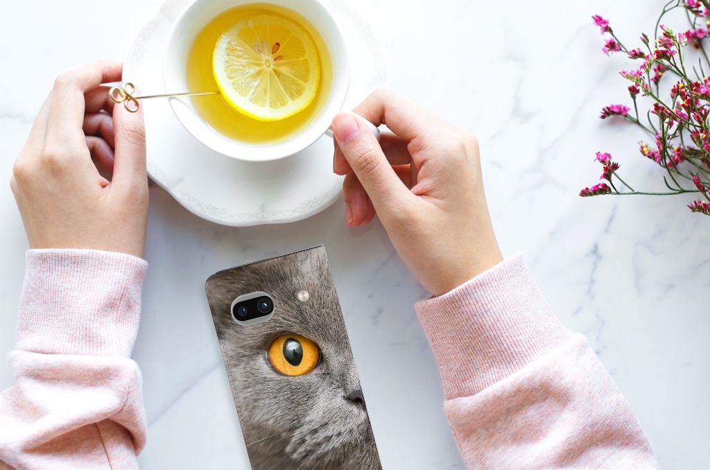 Hoesje maken Google Pixel 7A Britse Korthaar smartphone design Britse Korthaar aanzicht