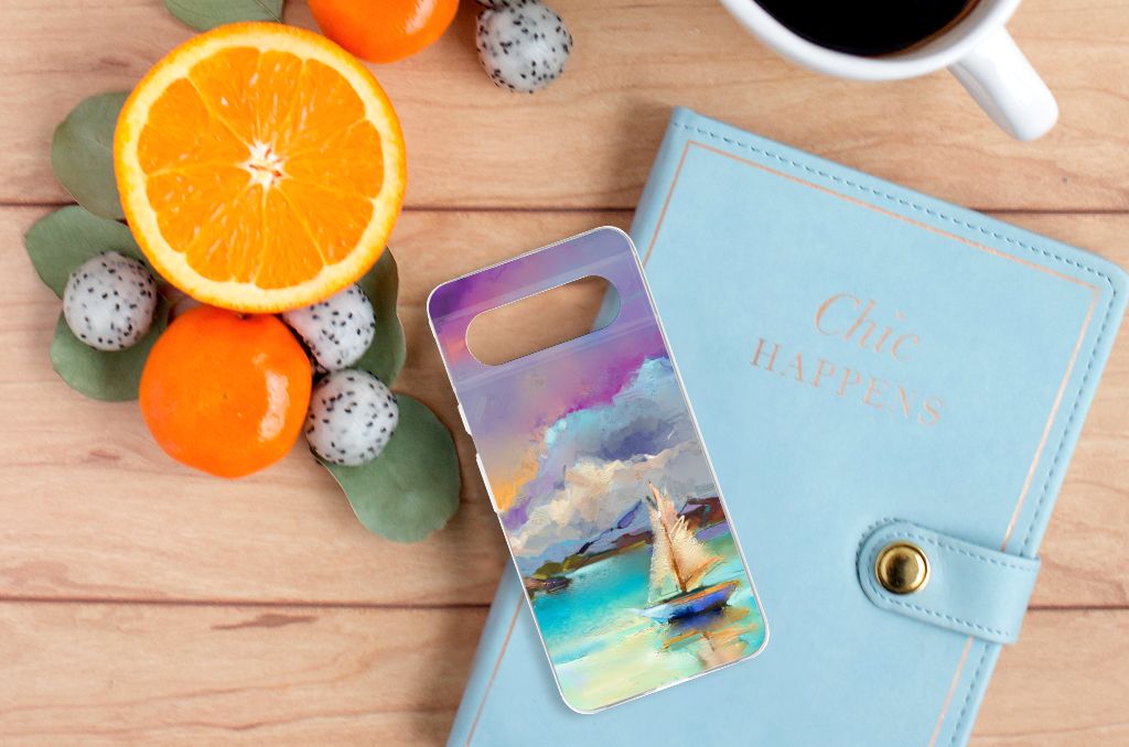 Hoesje maken Google Pixel 8 Boat abstract schilderij bootje zee