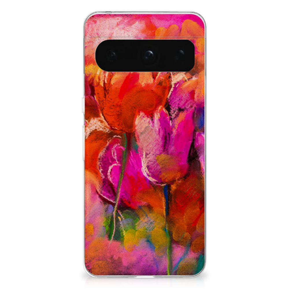 Hoesje maken Google Pixel 8 Pro Tulips achterzijde