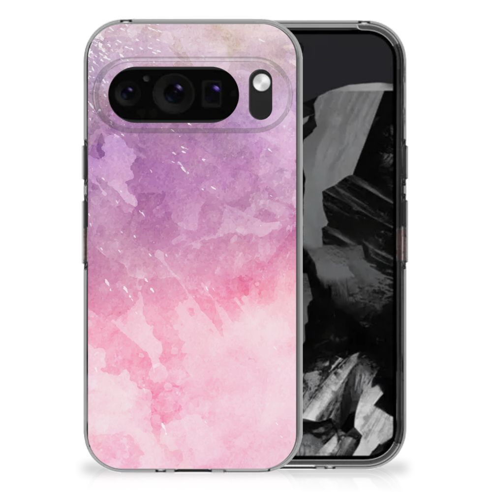 Google Pixel 9 Pro XL hoesje maken Pink Purple Paint achterkant zijkant