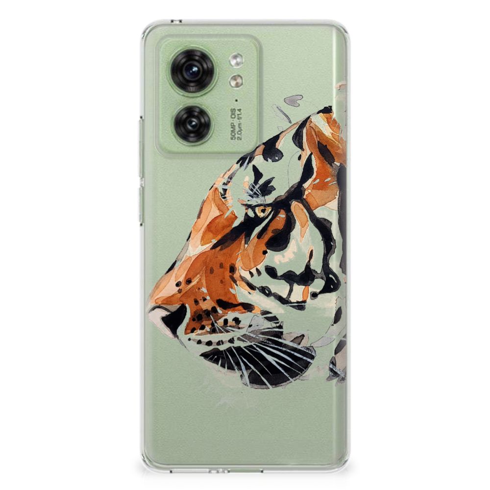 Motorola Edge 40 Hoesje maken Watercolor Tiger achterkant
