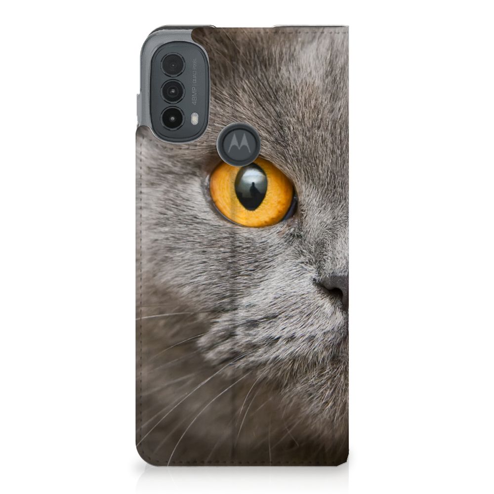 Hoesje maken Motorola Moto E20 Britse Korthaar design afbeelding aanzicht