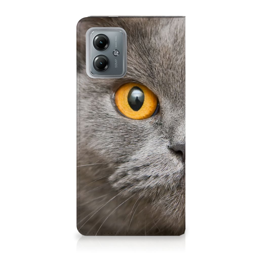 Motorola Moto G14 hoesje maken Britse Korthaar kat gezicht