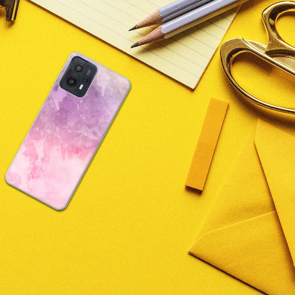 Motorola Moto G23 | G13 Hoesje maken Pink Purple Paint achterkant