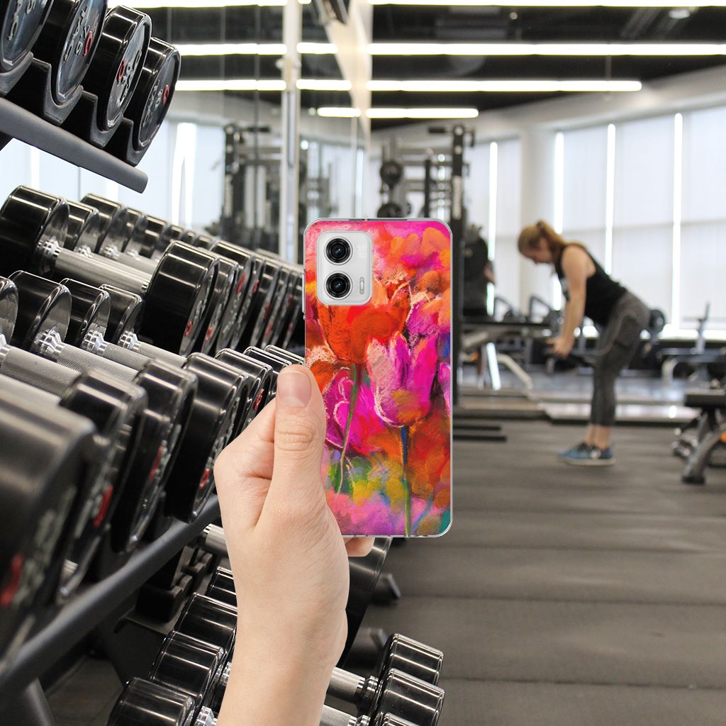 Hoesje maken Motorola Moto G73 Tulips aanzicht