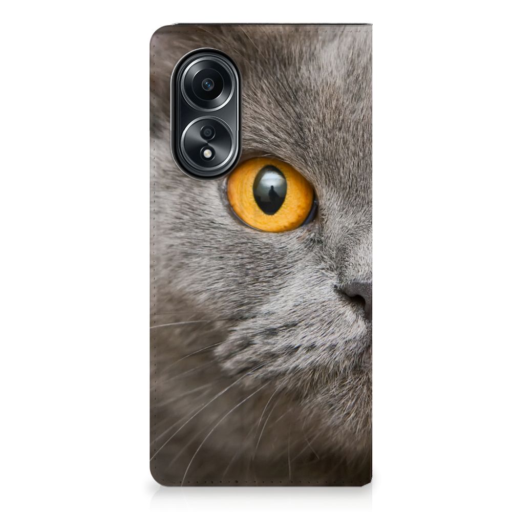 Hoesje maken OPPO A58 4G Britse Korthaar kat close-up weergeven