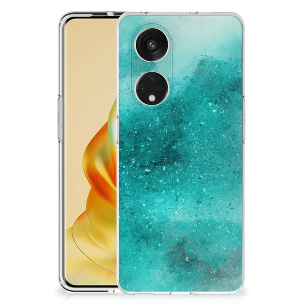 OPPO Reno8 T 5G hoesje maken Painting Blue achterkant