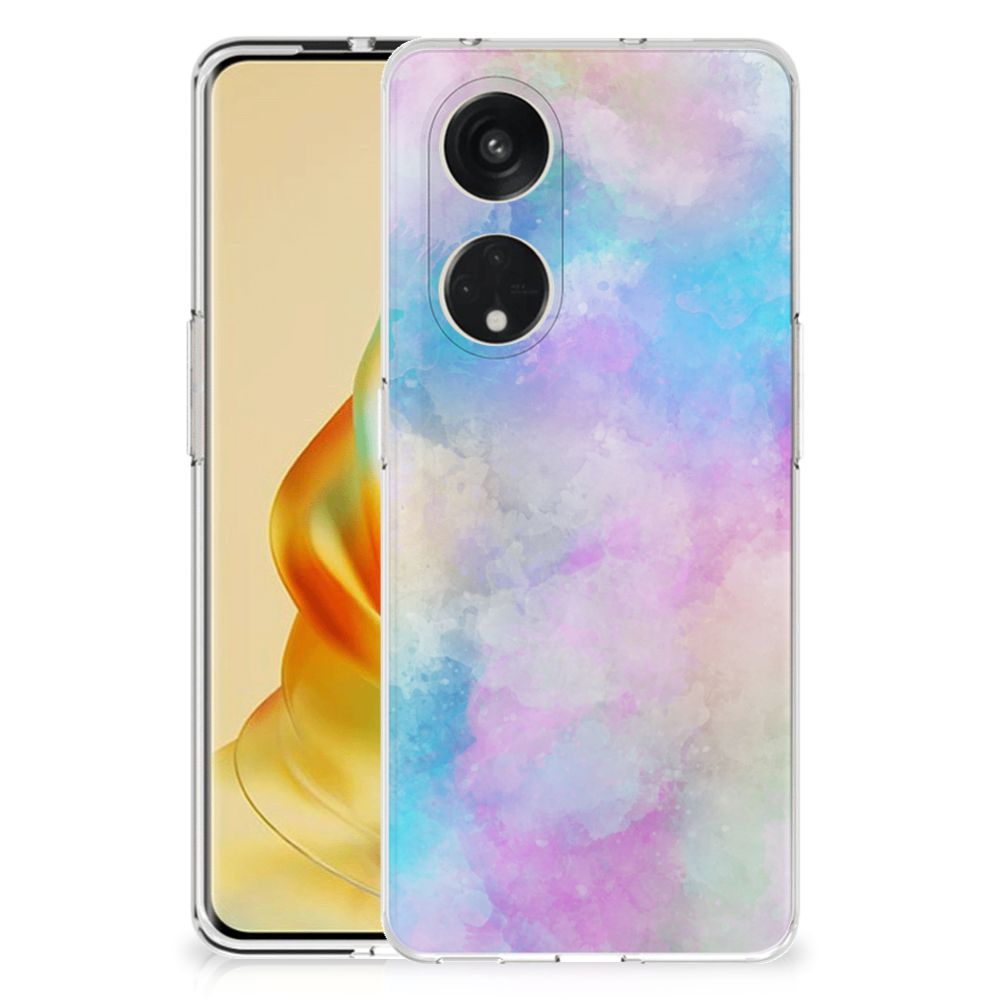 OPPO Reno8 T 5G hoesje maken Watercolor Light achterkant