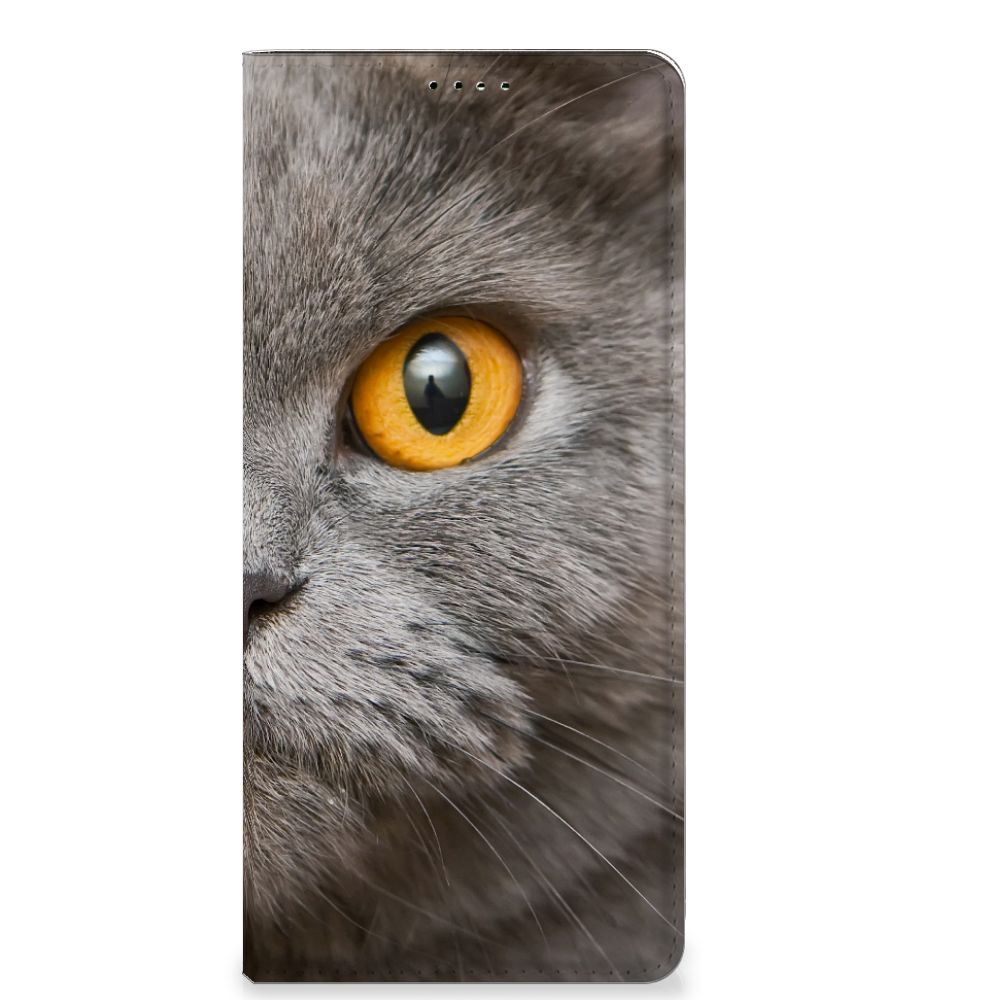 Hoesje maken OPPO X6 Pro Britse Korthaar kat oog close-up design