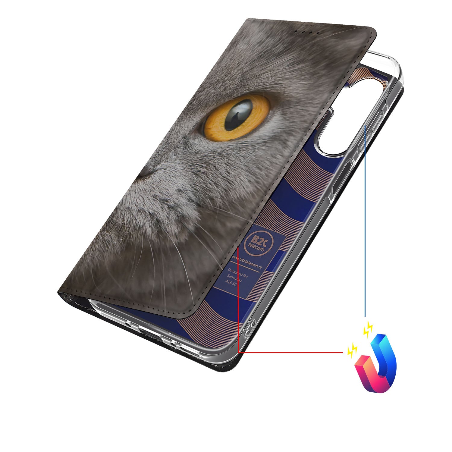 Hoesje maken Samsung Galaxy A26 Britse Korthaar kat geel oog detail
