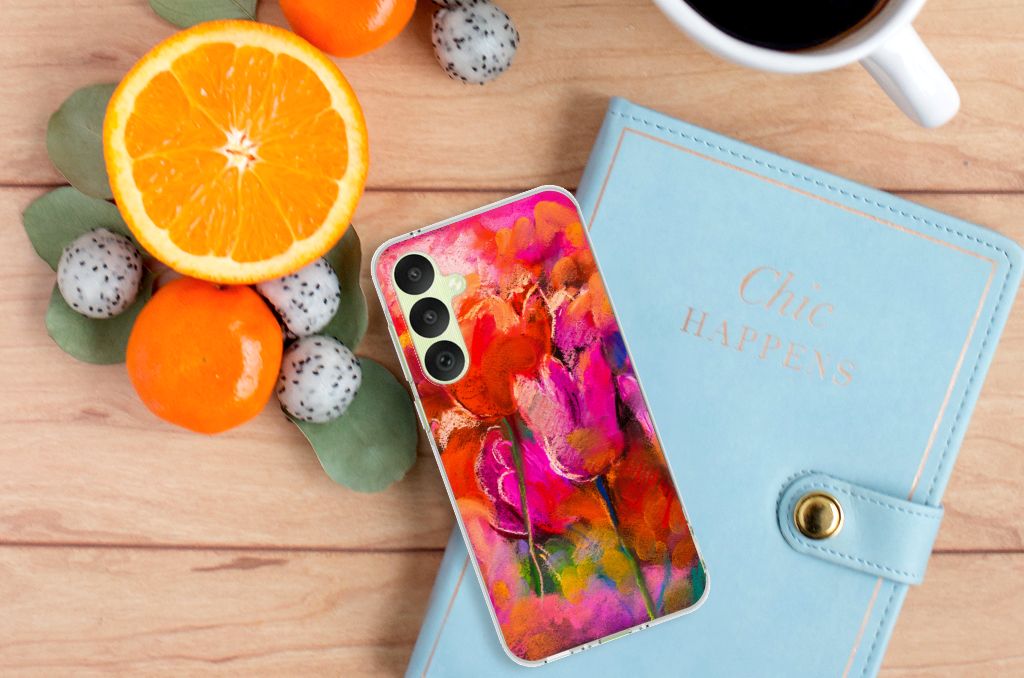 Hoesje maken Samsung Galaxy A35 Tulips telefoonhoesje bloemen bovenkant
