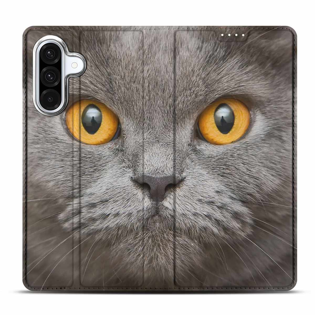 Hoesje maken Samsung Galaxy A56 Britse Korthaar kat gezichtsclose-up