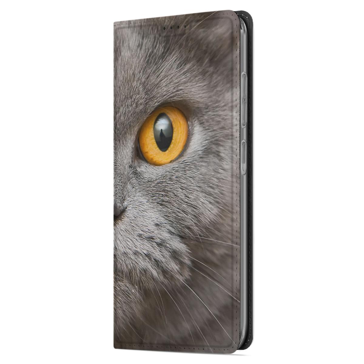Hoesje maken Samsung Galaxy A56 A36 Britse Korthaar kat oog zijaanzicht