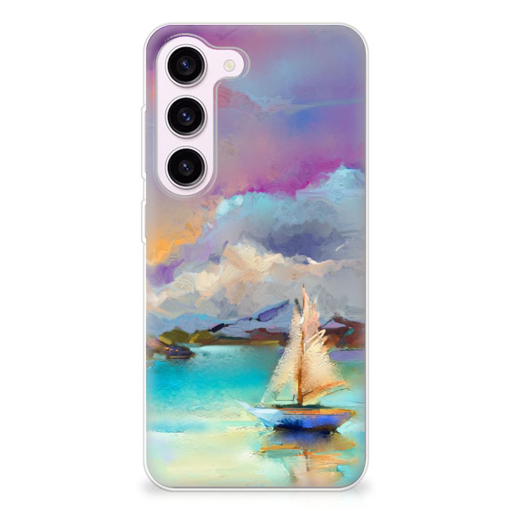 Hoesje maken Samsung Galaxy S23 Boat ontwerp bootje meer abstract