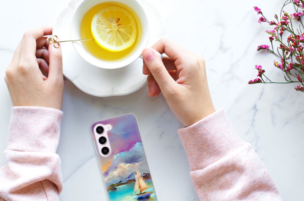 Samsung Galaxy S23 Hoesje maken Boat design telefoonhoesje aanzicht