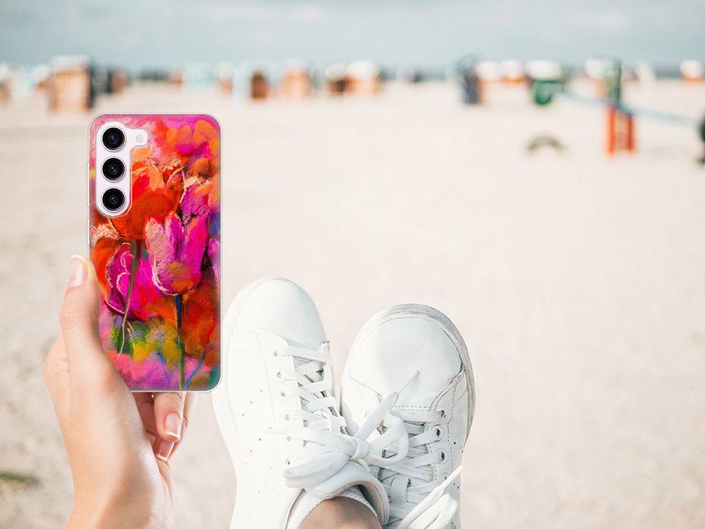 Samsung Galaxy S23 hoesje maken Tulips achterkant