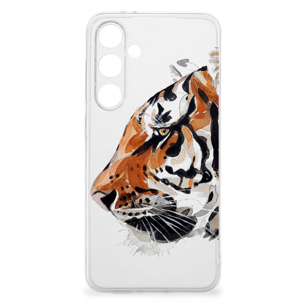 Samsung Galaxy S24 FE Hoesje maken Watercolor Tiger voorkant