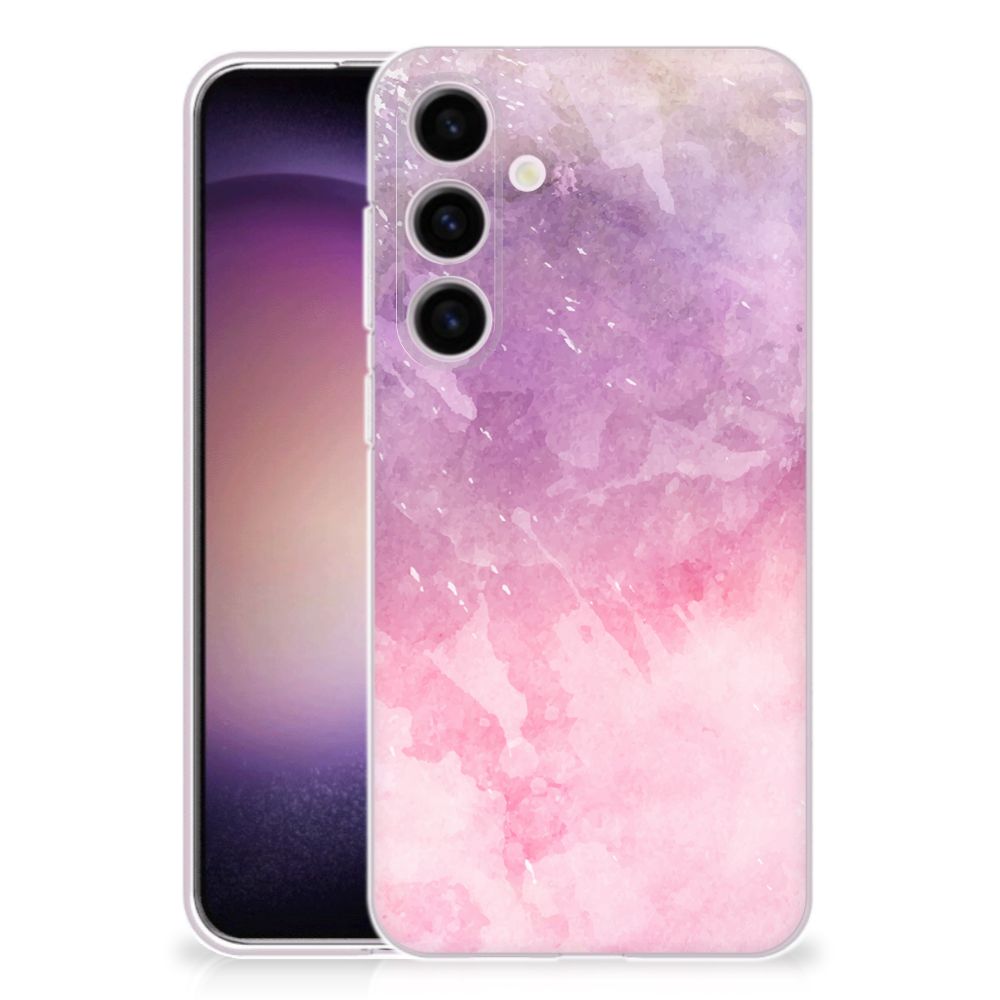 Samsung Galaxy S24 hoesje maken Pink Purple Paint achterkant zijkanten