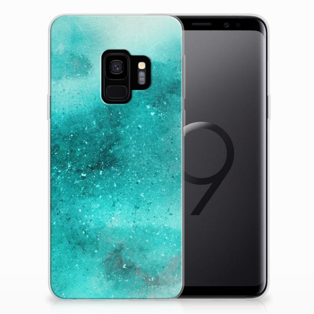 Samsung Galaxy S9 hoesje maken Painting Blue achteraanzicht