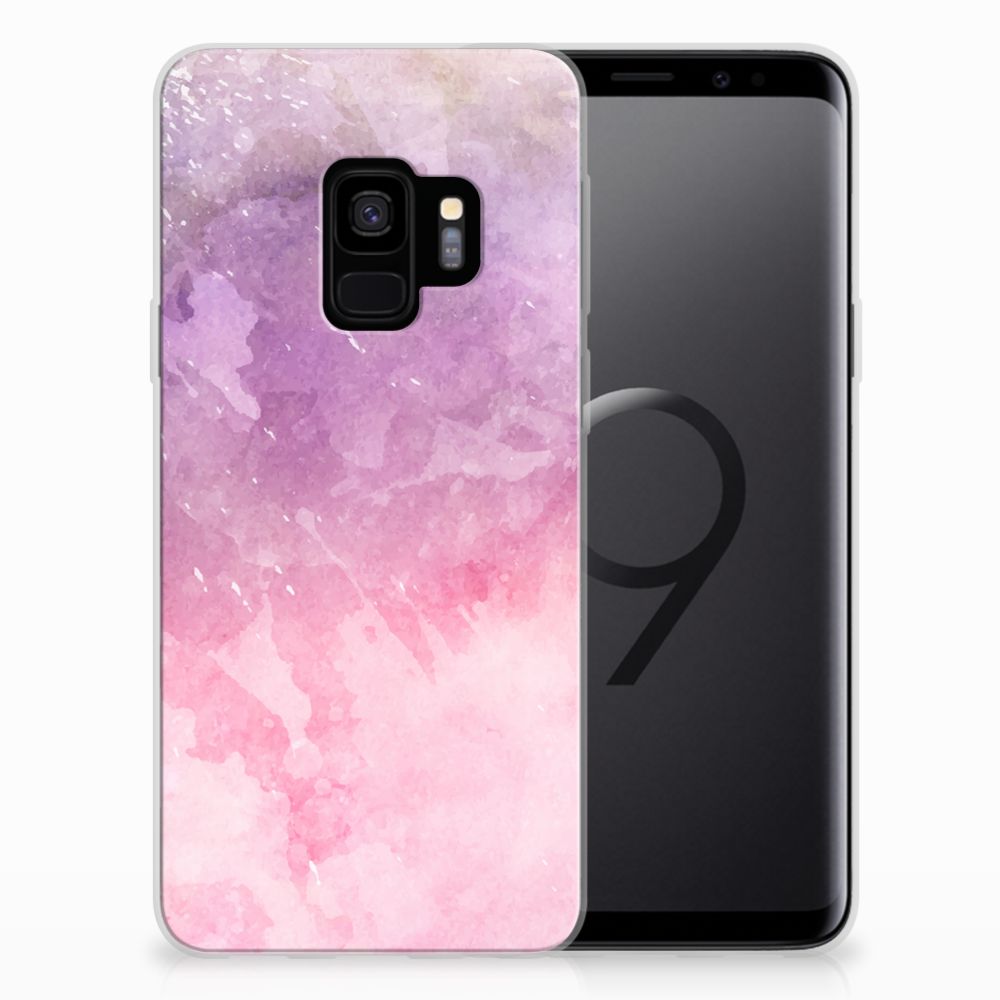 Samsung Galaxy S9 hoesje maken Pink Purple Paint achterzijde