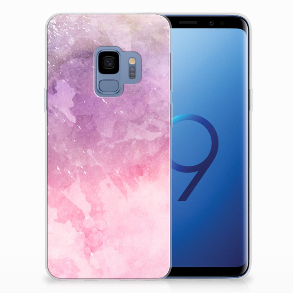 Samsung Galaxy S9 Hoesje maken Pink Purple Paint achteraanzicht