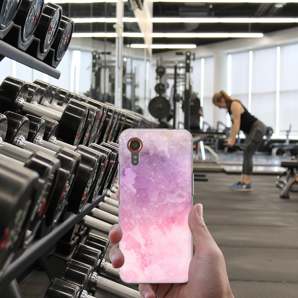 Hoesje maken Samsung Galaxy Xcover 7 Pink Purple Paint in de sportschool voor gebruiksgemak en bescherming.