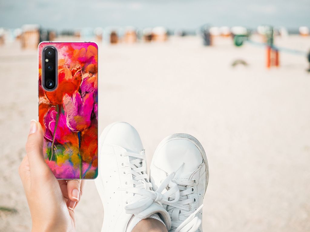 Hoesje maken Sony Xperia 1 V Tulips ontwerp voorkant