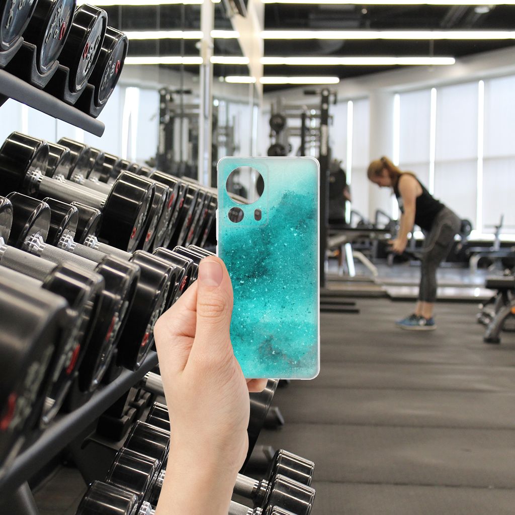 Xiaomi 13 Lite hoesje maken Painting Blue design voorzijde