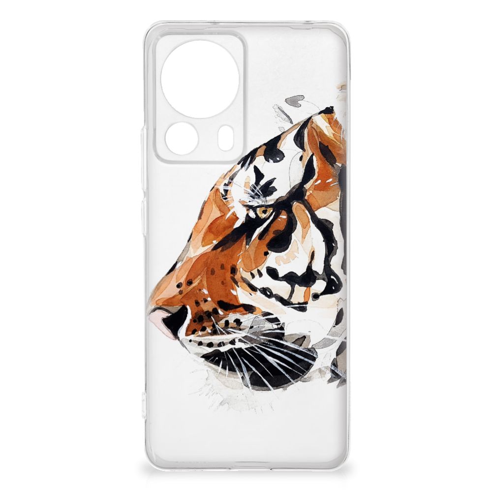 Hoesje maken Xiaomi 13 Lite Watercolor Tiger - opvallende tijgerdesign op duurzame TPU case voor bescherming en uitstraling.