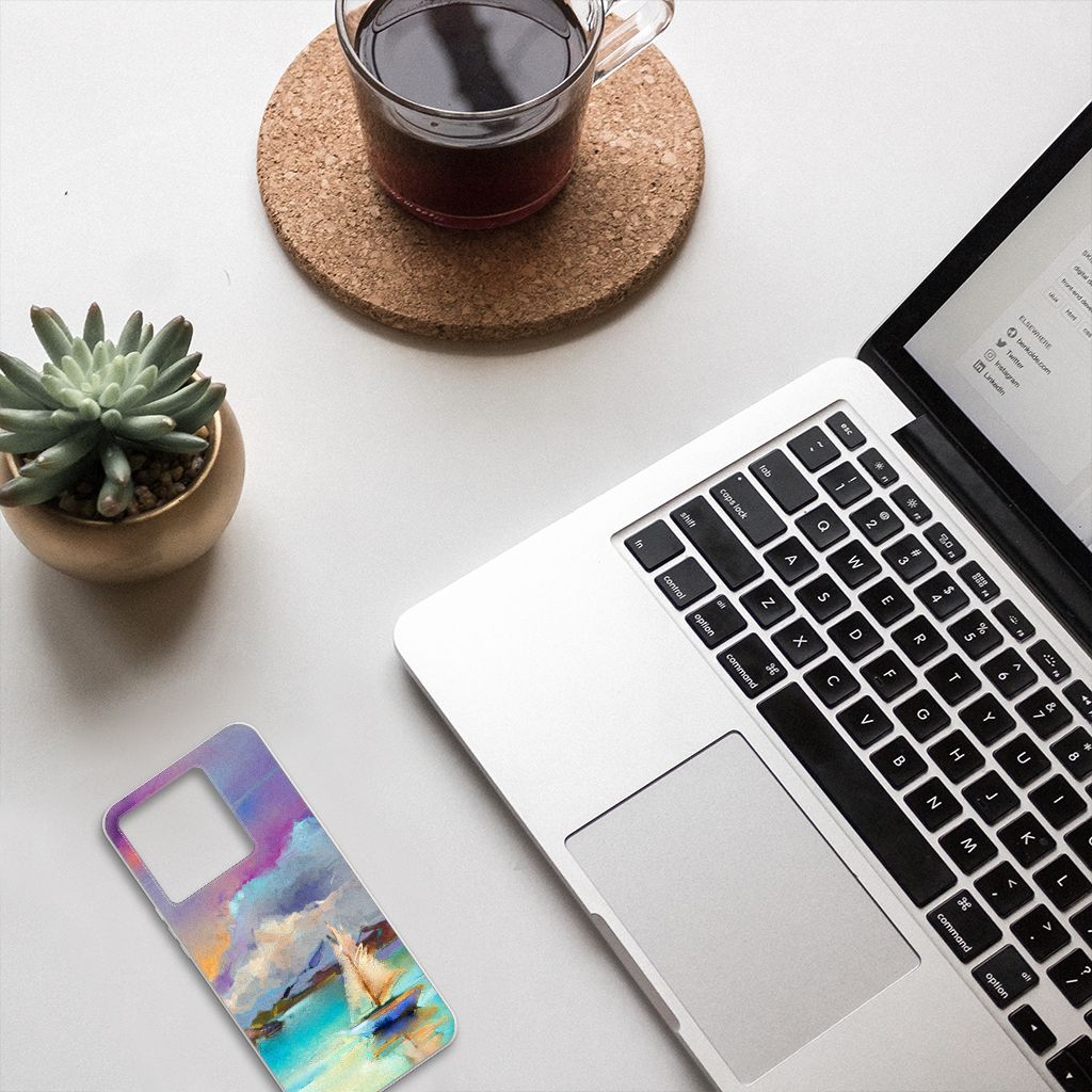 Hoesje maken Xiaomi 13T Boat abstract design telefoonhoesje aanzicht