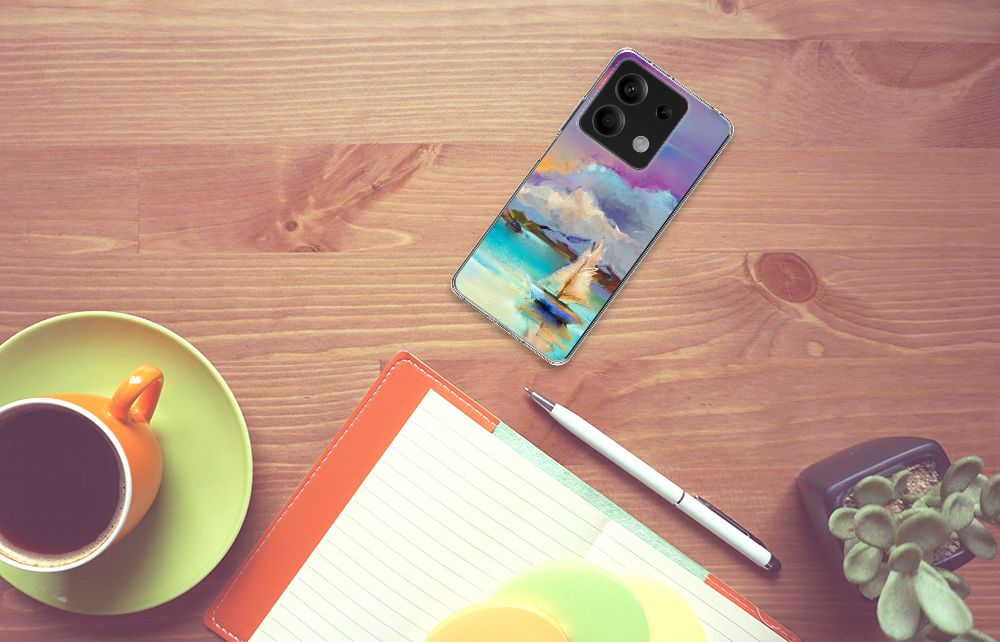 Hoesje maken Xiaomi Redmi Note 13 5G Boat hoesje schilderij bootje meer