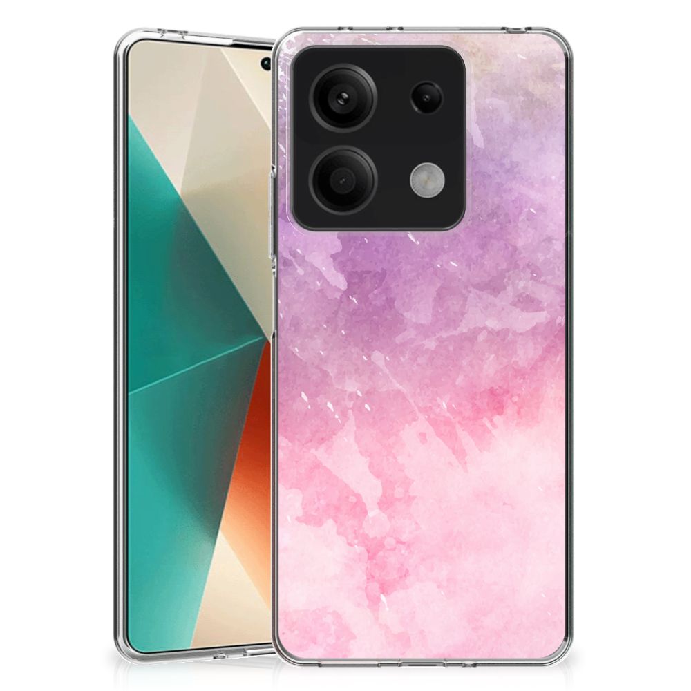 Xiaomi Redmi Note 13 5G hoesje maken Pink Purple Paint achterkant zijkanten