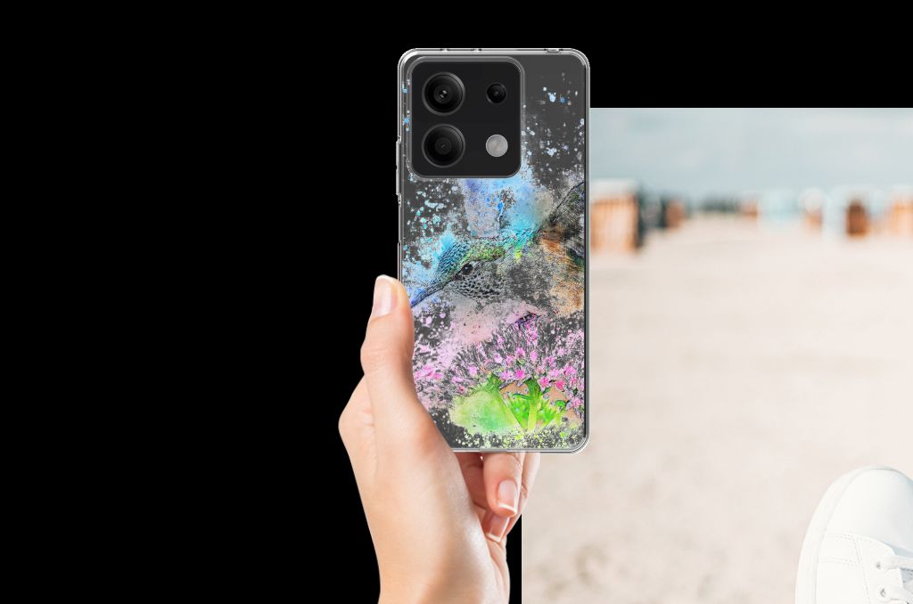 Hoesje maken Xiaomi Redmi Note 13 5G Vogel hand smartphone design kleurrijk aanzicht