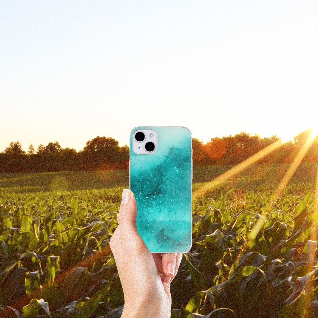 B2C Telecom iPhone 15 Hoesje maken iPhone 15 Painting Blue aanzicht