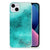 Hoesje maken iPhone 15 Plus Painting Blue met een prachtig turquoise design op een transparant hoesje.