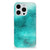 Hoesje maken iPhone 15 Pro Painting Blue met turquoise vlekken en transparante randen.