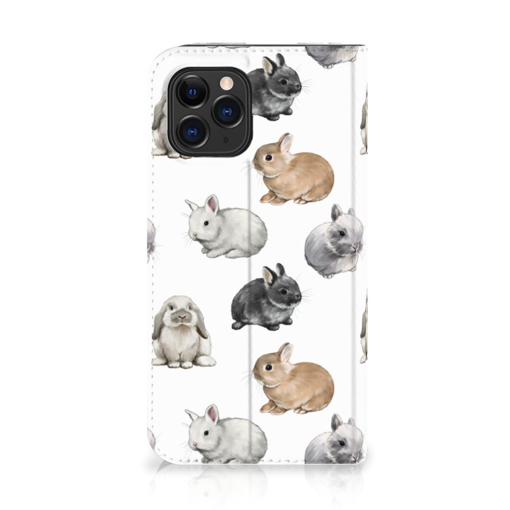 Hoesje maken voor Apple iPhone 11 Pro Konijntjes met schattige konijnen in verschillende kleuren 🐰.