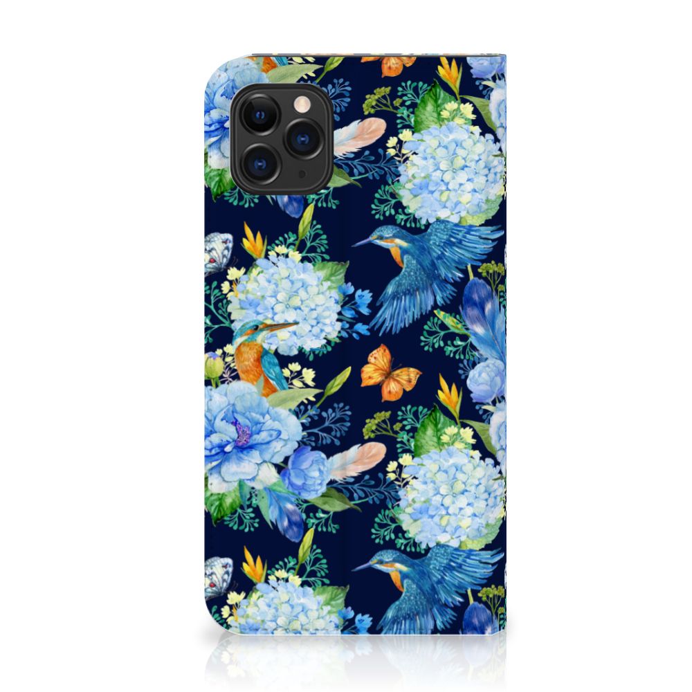 Hoesje maken voor Apple iPhone 11 Pro Max IJsvogel met bloemen en vlinders 🌸