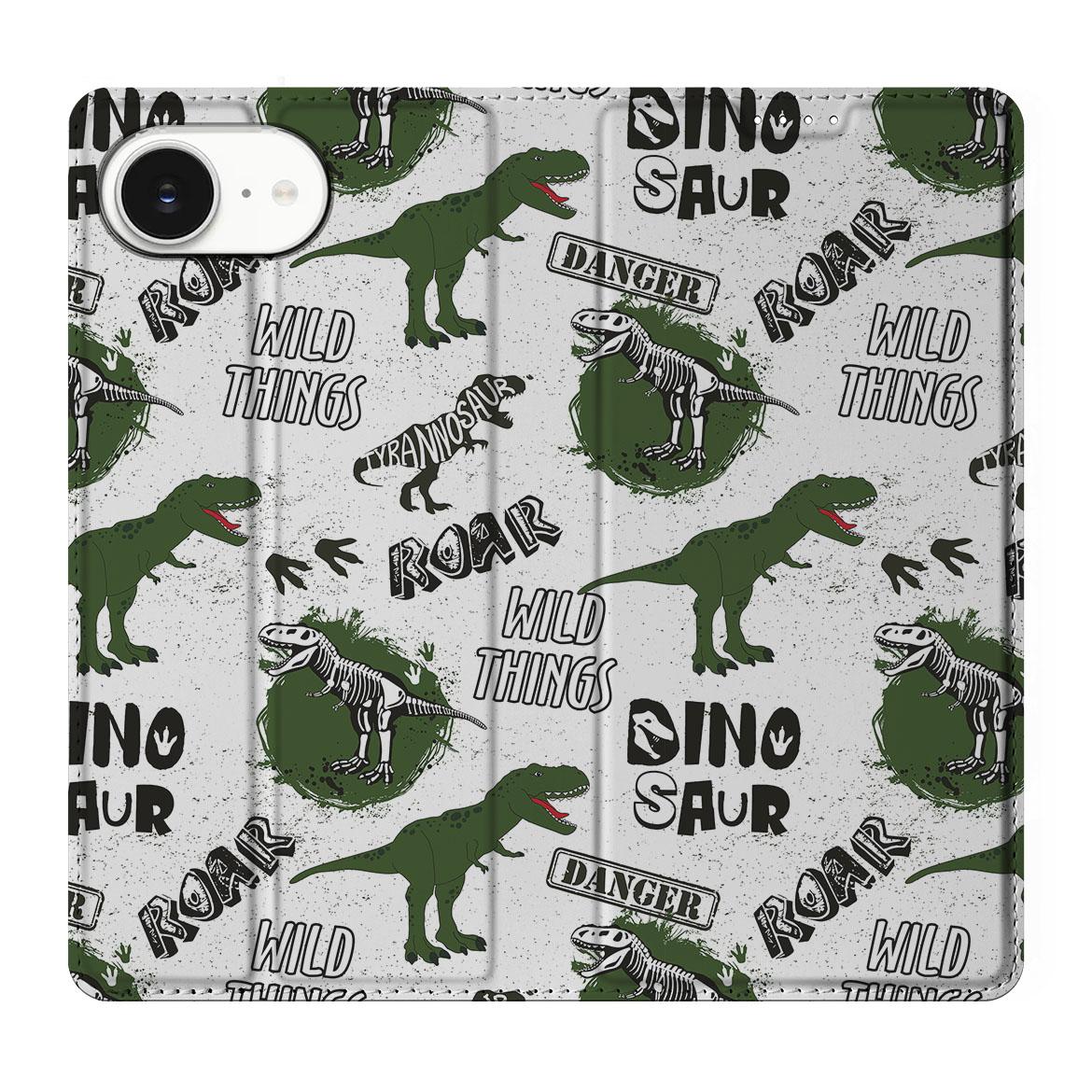 Apple iPhone 16e Hoesje maken voor Apple iPhone 16e Dinosaurus design dinosaurussen voorkant