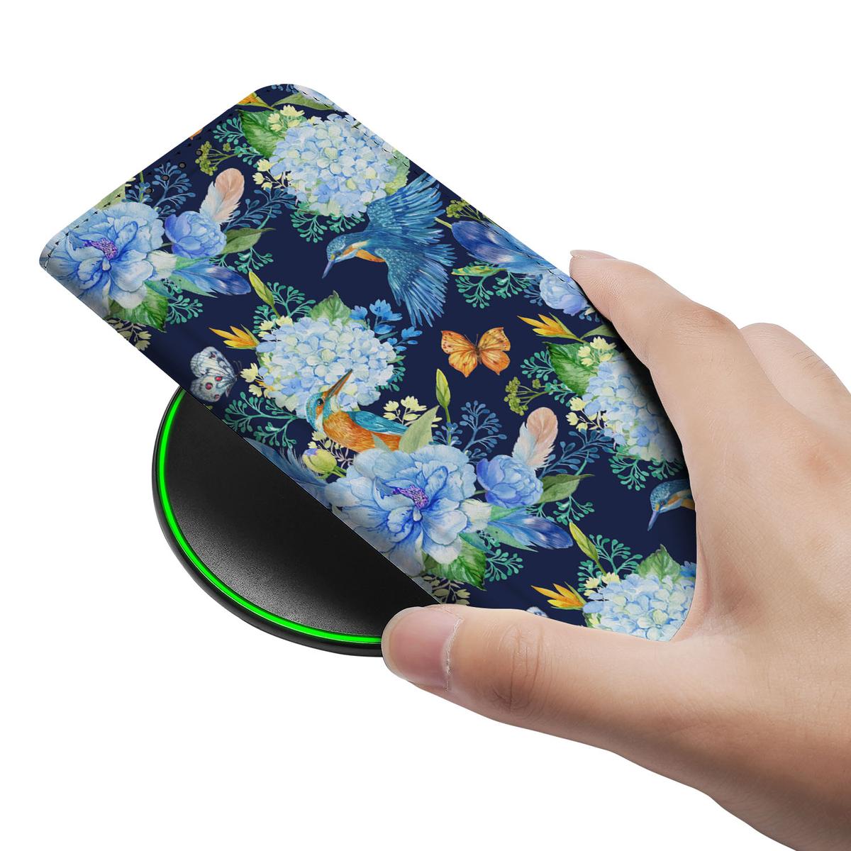 Apple iPhone 16e Hoesje maken IJsvogel bloemen aanzicht