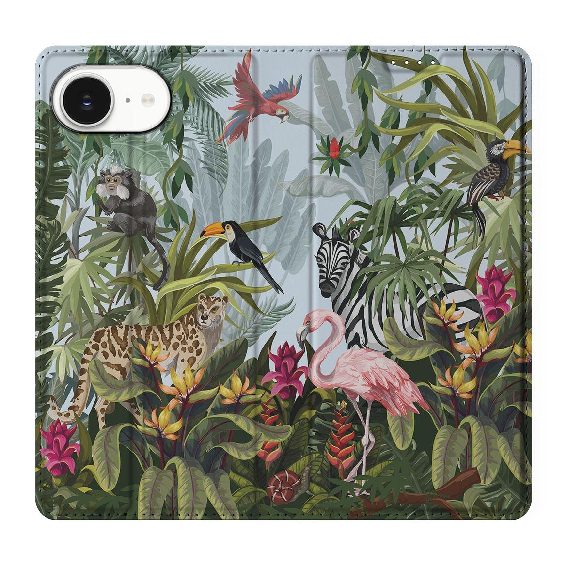 Apple iPhone 16e Hoesje maken voor Apple iPhone 16e Jungle jungle ontwerp vooraanzicht