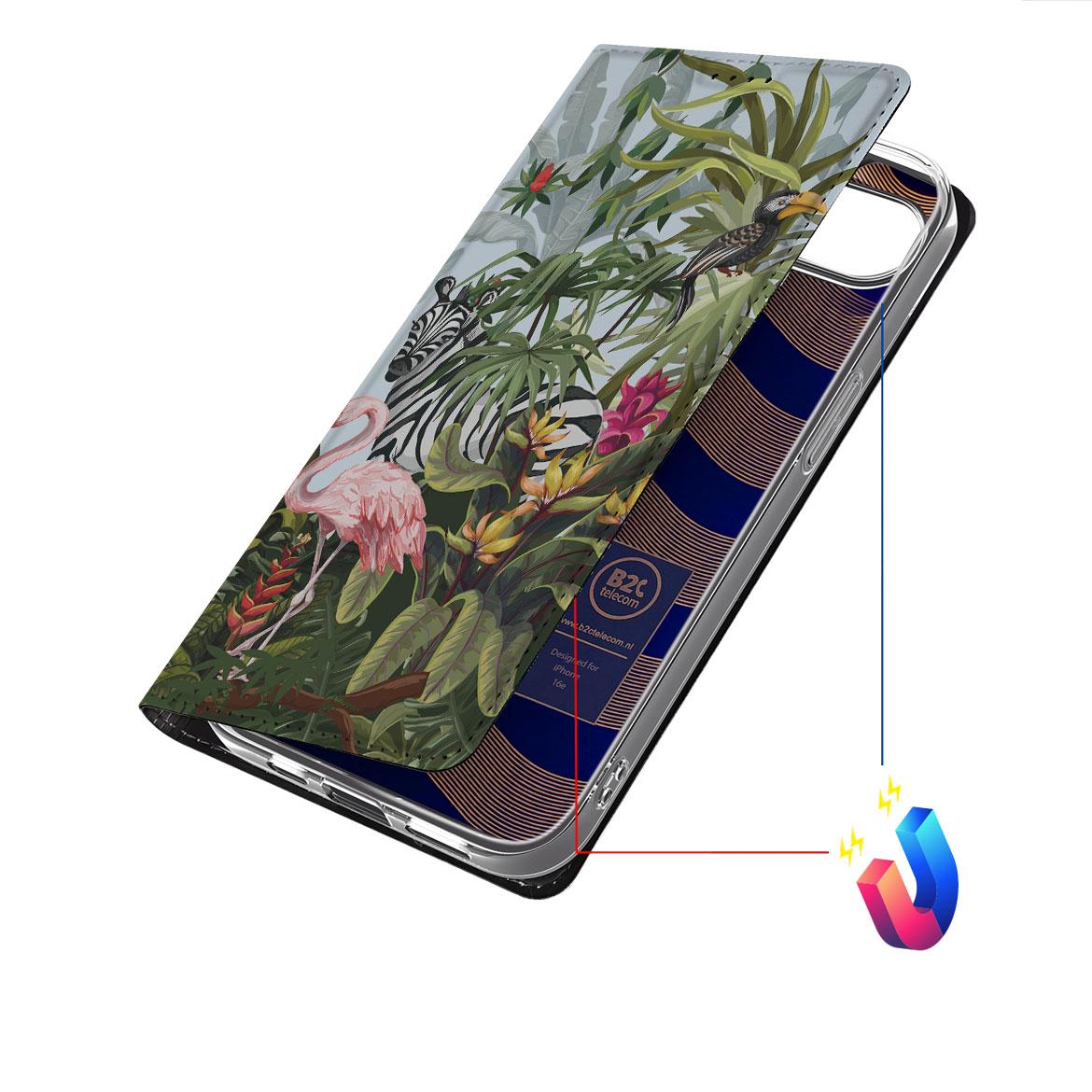Apple iPhone 16e hoesje maken Jungle design bovenaanzicht