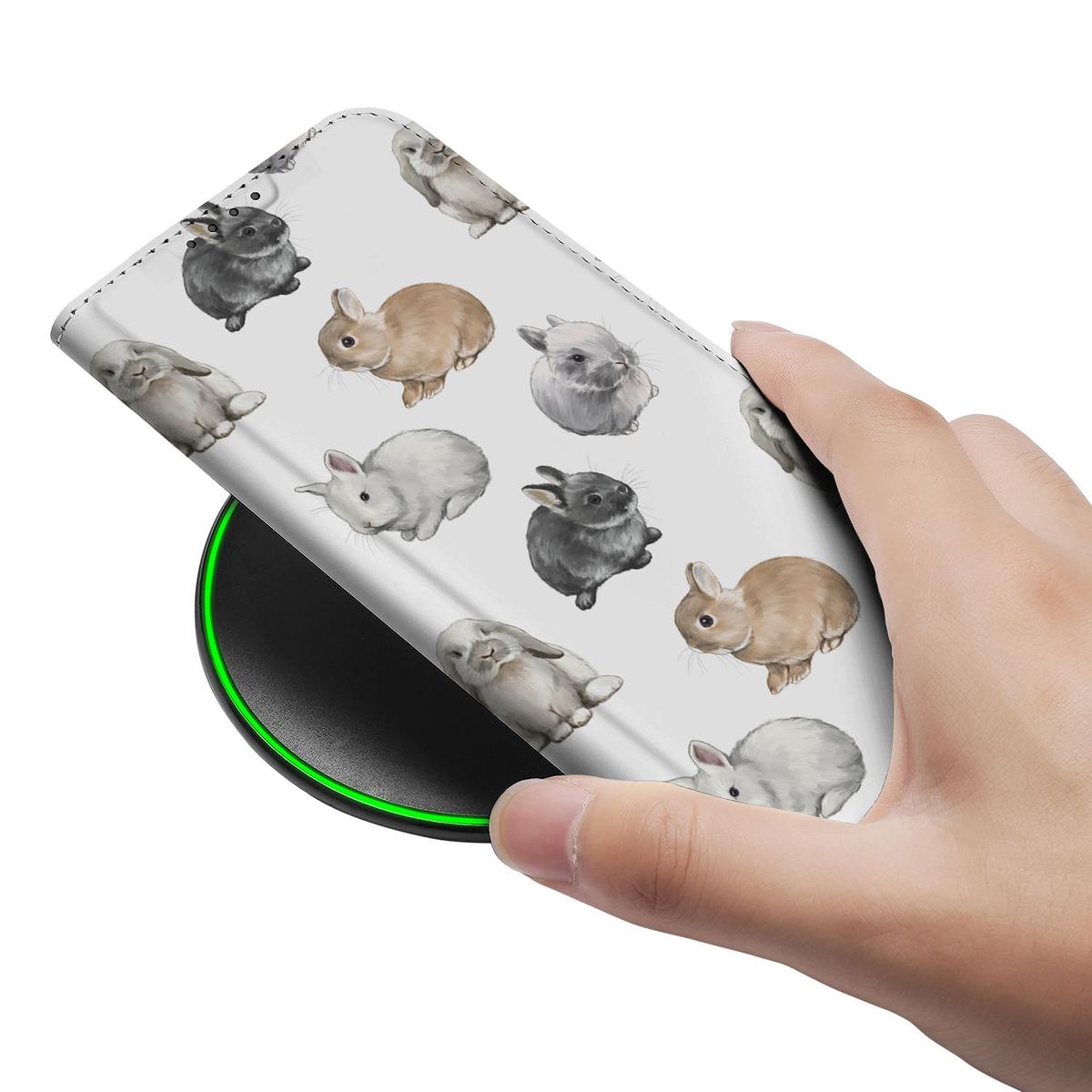 Apple iPhone 16e Hoesje maken voor Apple iPhone 16e Konijntjes hand aanzicht