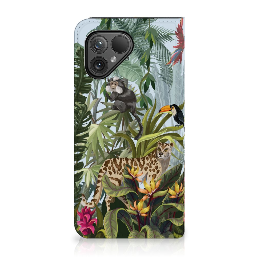 Fairphone 5 Jungle hoesje maken jungle dieren vooraanzicht